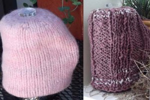 Handspun felted and ribbed french press covers