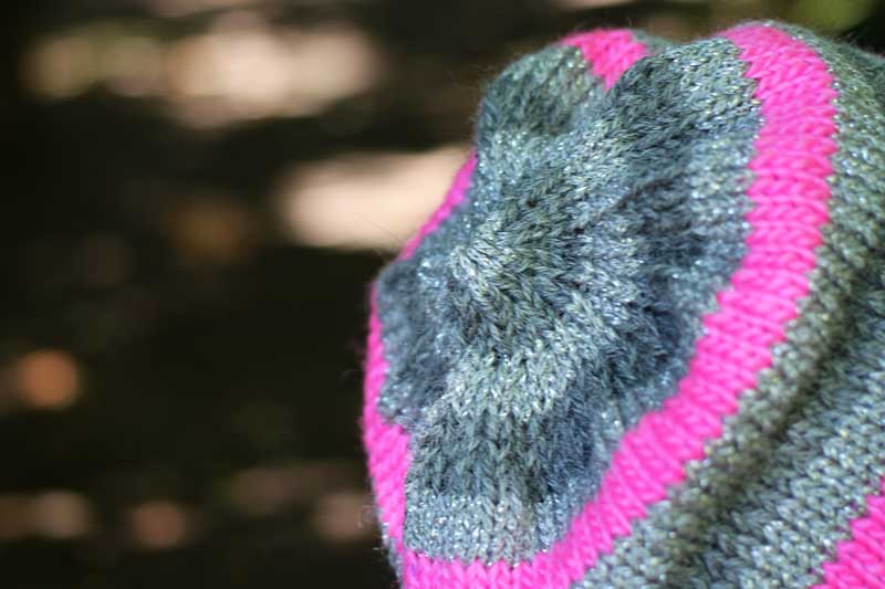 metallic pink knit hat (2)