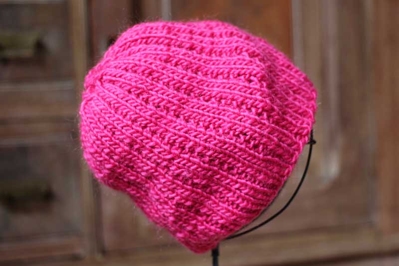 louts pink thermal knit hat (2)