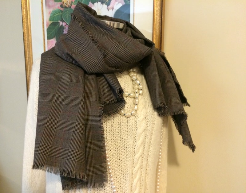 Fringed wool scarf Midnightsky Fibers